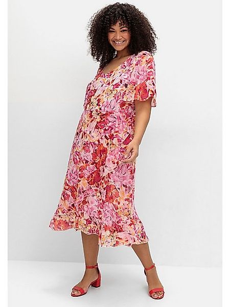sheego by Joe Browns Chiffonkleid Große Größen mit Blumendruck und Flügelär günstig online kaufen