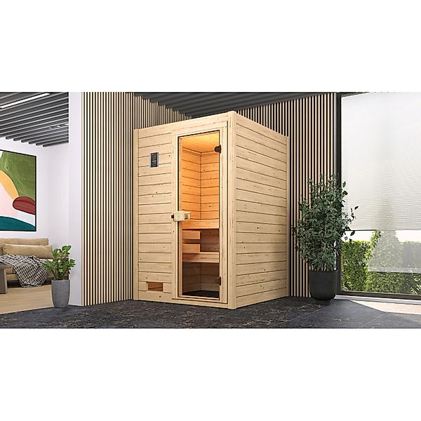 Weka Massivholzsauna Valida 1 Sparset 4,5 kW BioS Glastür günstig online kaufen