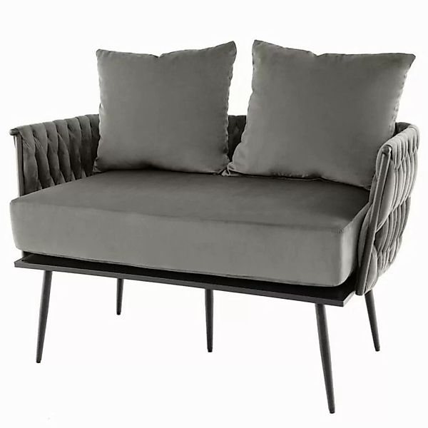 KOMFOTTEU Sofa 2 Sitzer, mit 2 Rückenkissen,109 x 61 x 65 cm,bis zu 160 kg günstig online kaufen