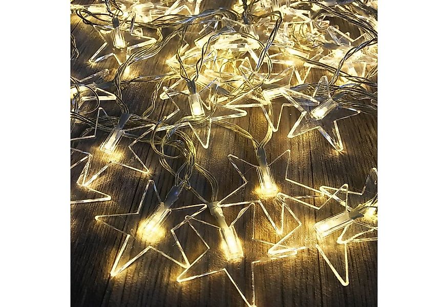 Mojawo Lichtervorhang 48er LED-Sternenkette Lichterkette Innen und Außen wa günstig online kaufen