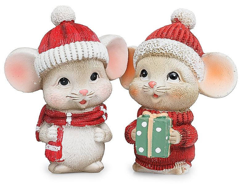 SIKORA Weihnachtsfigur 2er Set Dekoigur Mäuse Weihnachtsfigur Weihnachten & günstig online kaufen