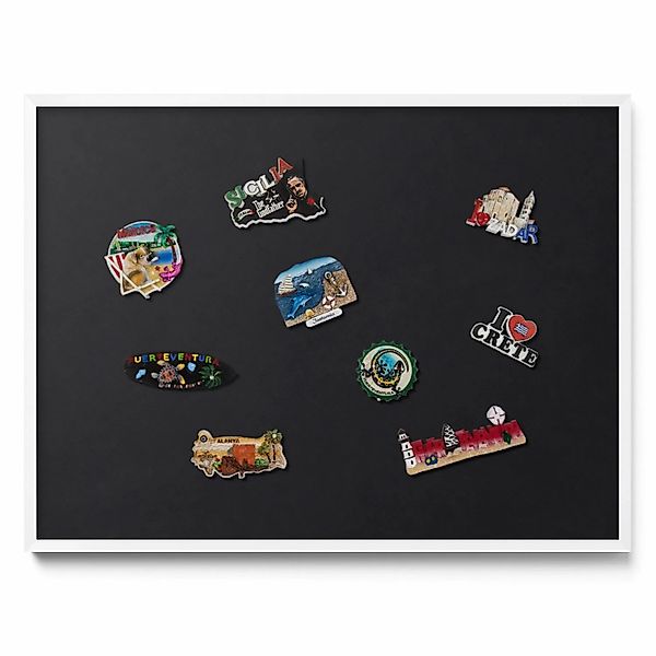 Tulup Magnettafel Magnettafel für die Wand Gerahmt Farbe Schwarz 80x60 cm D günstig online kaufen