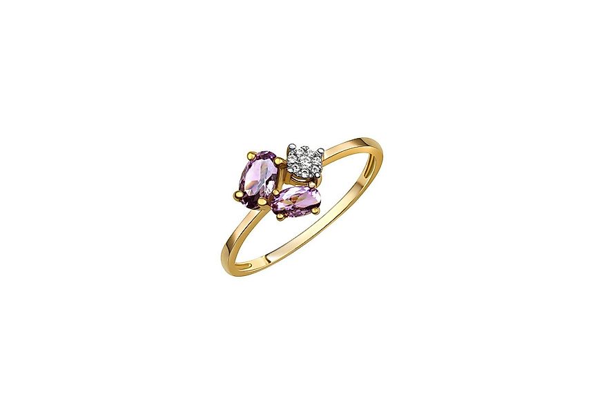 Fascination by Ellen K. Fingerring Gold 375 mit echtem Amethyst + Zirkonia günstig online kaufen