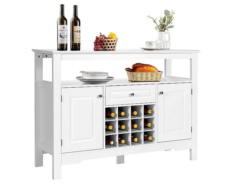COSTWAY Konsolentisch, Küchenschrank mit Schubladen, Weinregal 12 Fächern, günstig online kaufen