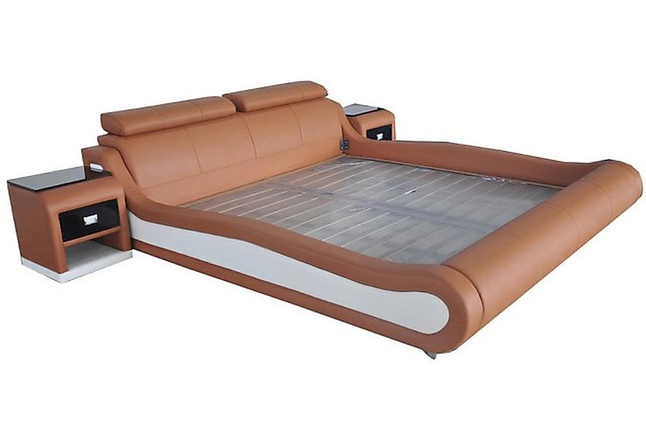 JVmoebel Bett Luxus Bett mit USB Polster Ehe Hotel Moderne Betten Leder (Be günstig online kaufen