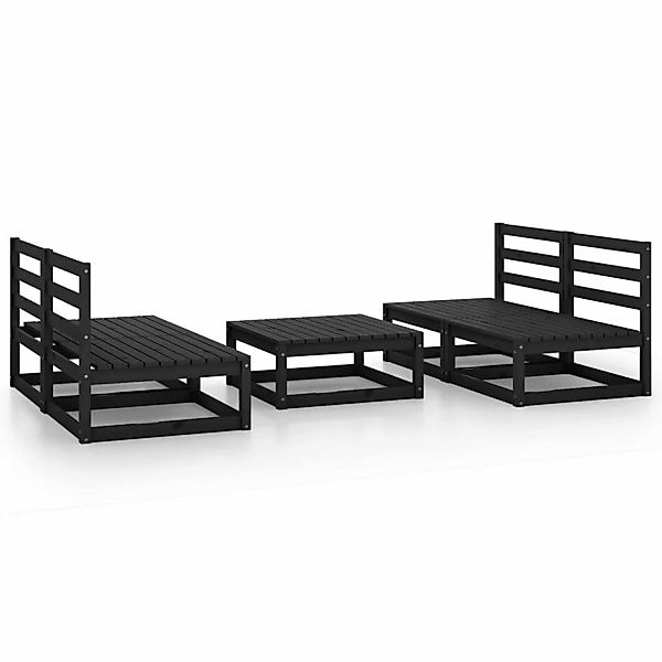 vidaXL 5-tlg Garten-Lounge-Set Schwarz Massivholz Kiefer Modell 99 günstig online kaufen