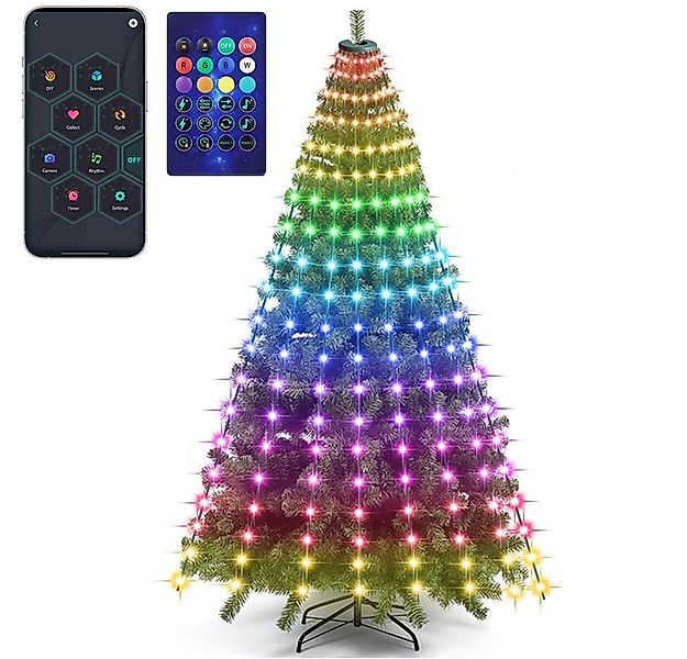 MUPOO LED-Lichterkette LED Lichterkette RGB Weihnachtsbaumkette mit Ring 16 günstig online kaufen
