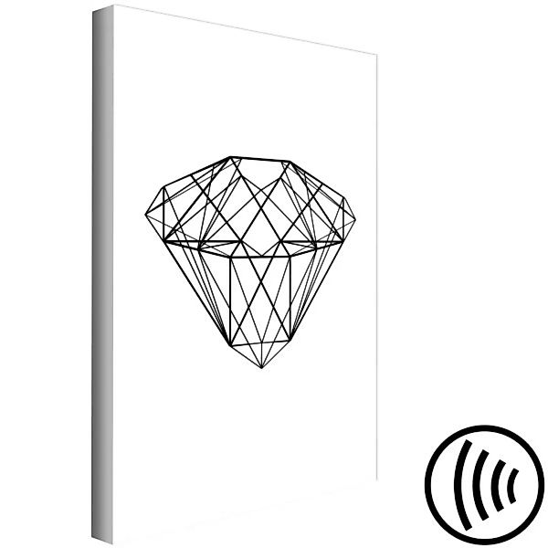 Wandbild Schwarze Diamantkonturen - geometrische Figuren auf einer Abstrakt günstig online kaufen