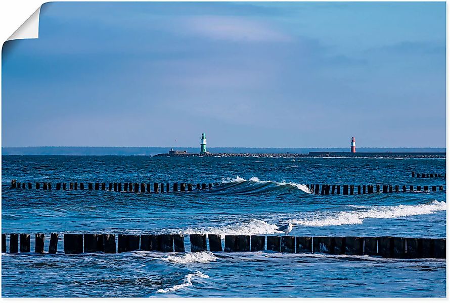 Artland Wandbild "Mole und Buhnen in Warnemünde II", Meer Bilder, (1 St.), günstig online kaufen