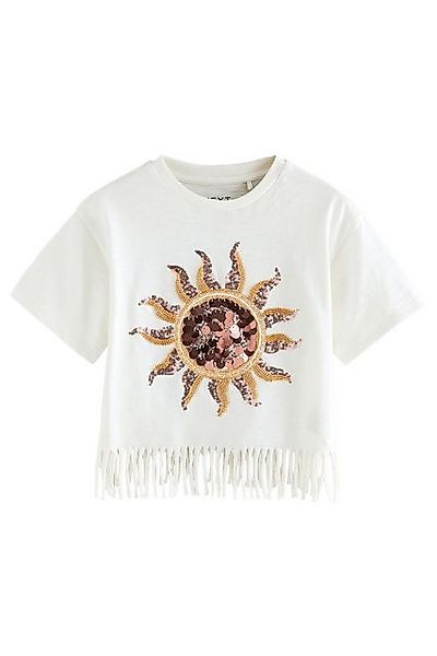 Next Paillettenshirt T-Shirt mit Fransen und Pailletten-Sonne (1-tlg) günstig online kaufen