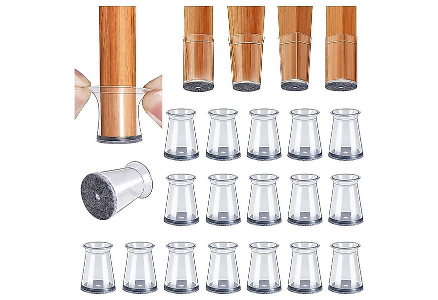 Coonoor Stuhlsocke 32 Stück Stuhlbein-Kappen, Silikon Schutzkappen mit Filz günstig online kaufen