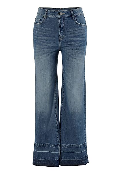Aniston CASUAL Straight-Jeans, mit trendiger Waschung am leicht ausgefranst günstig online kaufen