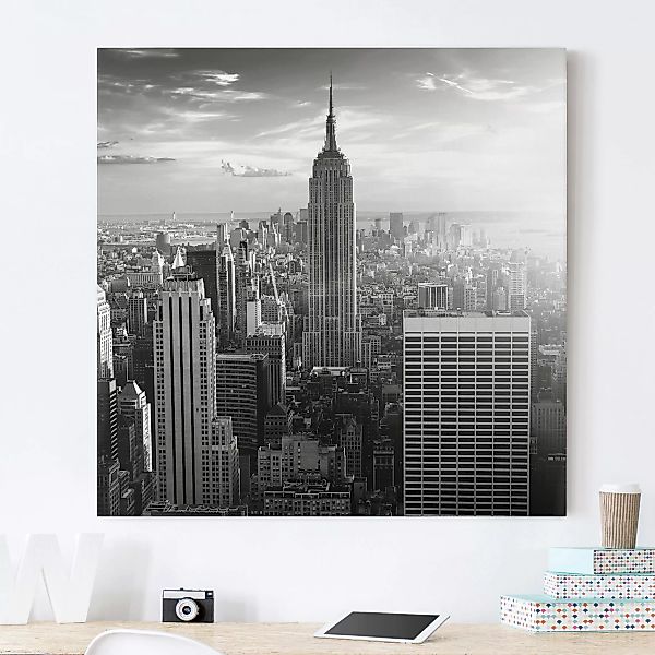 Leinwandbild New York - Quadrat Manhattan Skyline günstig online kaufen