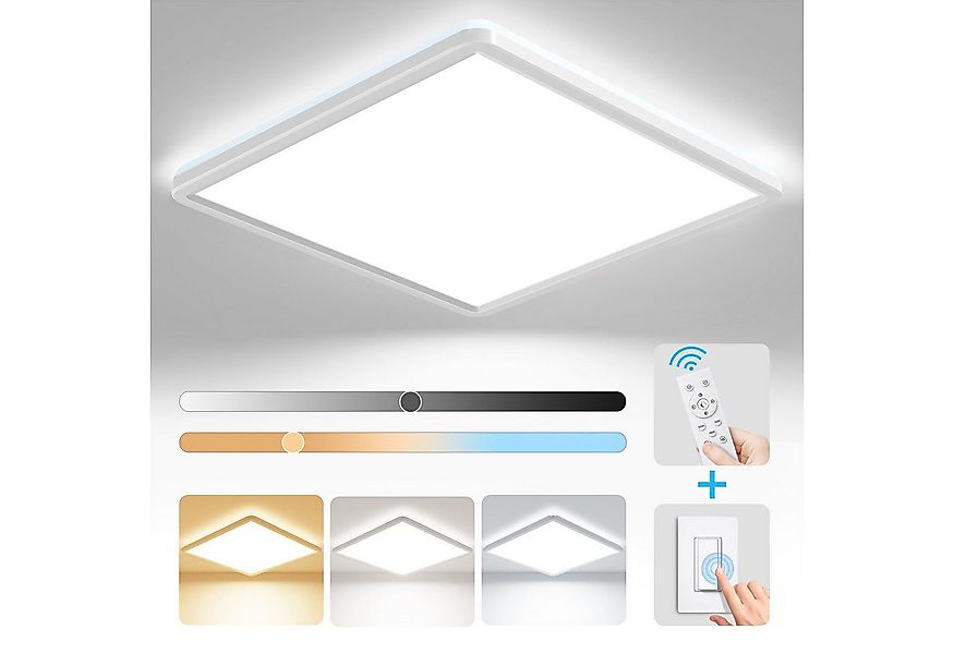 BRAIDOL Deckenleuchten LED Deckenlampe Quadratisch 29x29cm ultra dünn Decke günstig online kaufen