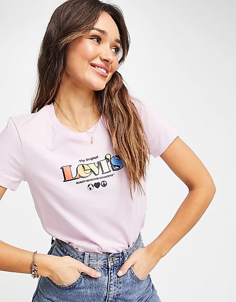 Levi's – Perfect – T-Shirt in Flieder mit Logo-Lila günstig online kaufen