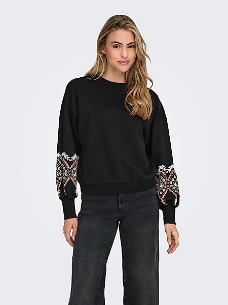 ONLY Sweatshirt "ONLBROOKE L/S O-NECK FLOWER SWT" günstig online kaufen