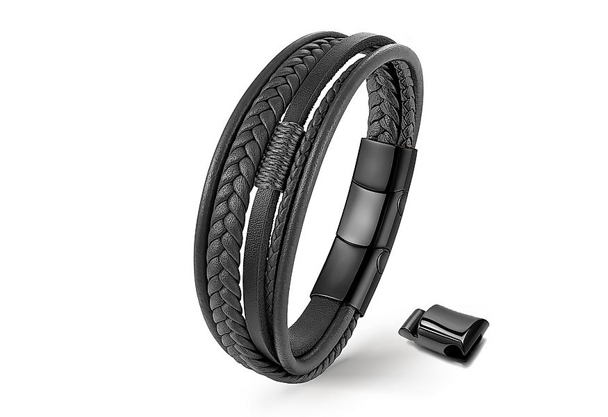 UNIQAL.de Lederarmband Unisex geflochten, Echtleder & Edelstahl, Modell Cla günstig online kaufen