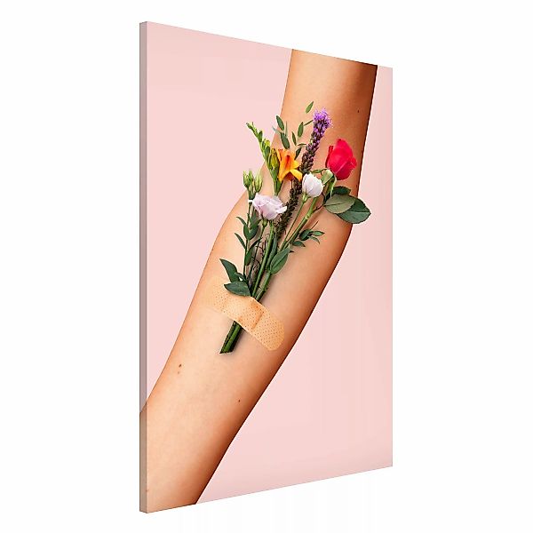 Magnettafel - Hochformat 2:3 Arm mit Blumen günstig online kaufen