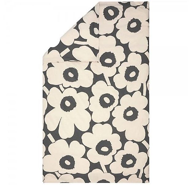 Marimekko Bettwäsche Bettdeckenbezug Unikko Charcoal-Off White (140x200cm) günstig online kaufen