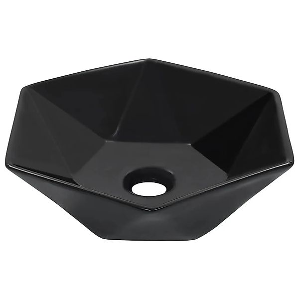 vidaXL Waschbecken 41 x 36,5 x 12 cm Keramik Schwarz 143914 günstig online kaufen