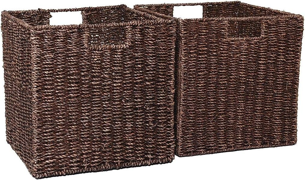 VIVANNO Regalkorb Seegras SEEGRA Rechteckig - Braun Geflochten (Set, 2 St), günstig online kaufen