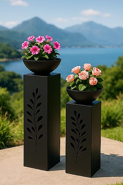 BOLTZE Dekosäule Dekosaeulen Set Fenja Schwarz günstig online kaufen