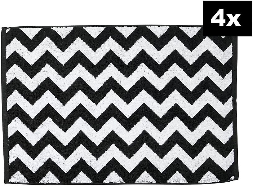 done.® Badematte DAILY SHAPES ZickZack 4er-Set, Höhe 5 mm, fußbodenheizungs günstig online kaufen