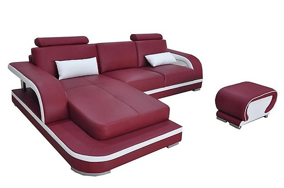 JVmoebel Ecksofa Leder Eck Sofa mit USB Luxus Garnitur Ecke Sofas Couchen P günstig online kaufen