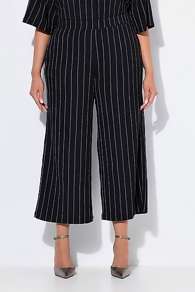 Ulla Popken 7/8-Hose Schlupfhose Struktur weites Bein Elastikbund günstig online kaufen