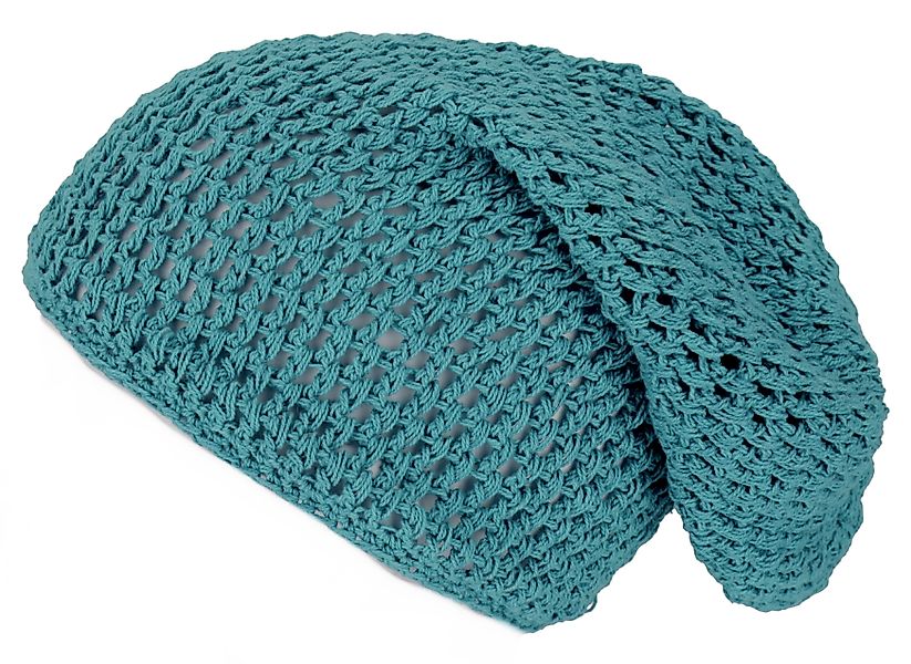 Guru-Shop Strickmütze Beanie, Baumwoll-Häkelmütze - petrol günstig online kaufen