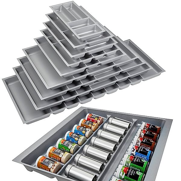 SO-TECH® Besteckeinsatz Orga-Box 2 silbergrau Canvas Leinwand Struktur für günstig online kaufen