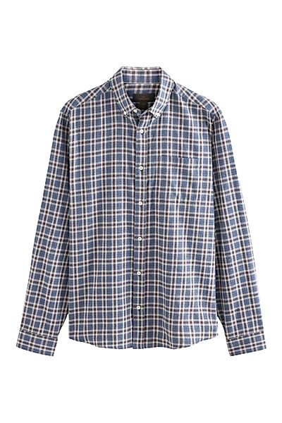 Next Langarmhemd Signature Angerautes, langärmeliges Karohemd günstig online kaufen