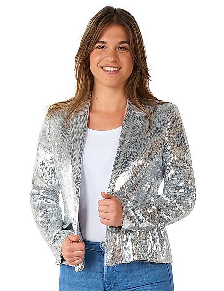 Opposuits Kostüm Silberne Pailletten Blazerjacke Suitmeister günstig online kaufen