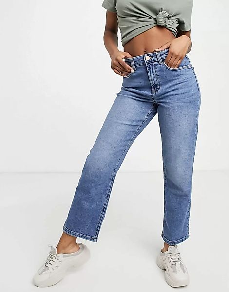 Only – Megan – Jeans mit weitem und geradem Bein in Hellblau günstig online kaufen
