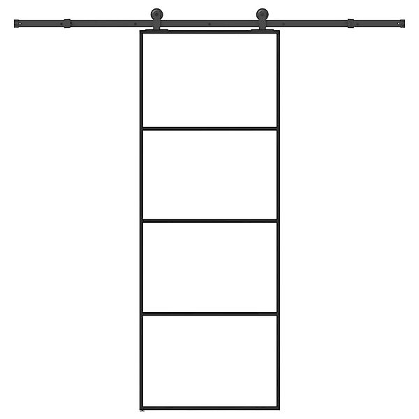 vidaXL Schiebetür mit Beschlag 76x205 cm ESG-Glas & Aluminium 3332863 günstig online kaufen