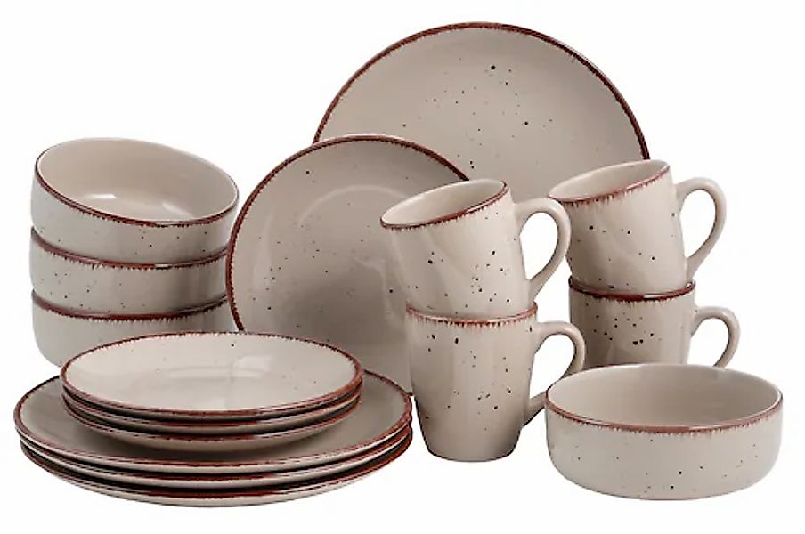 my home Kombiservice »Aisne«, (Set, 16 tlg.), Geschirr-Set, handgemalt, jed günstig online kaufen