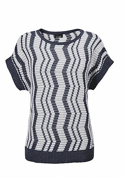 GOLDNER Rundhalspullover "Halbarmpullover mit Lochstruktur" günstig online kaufen