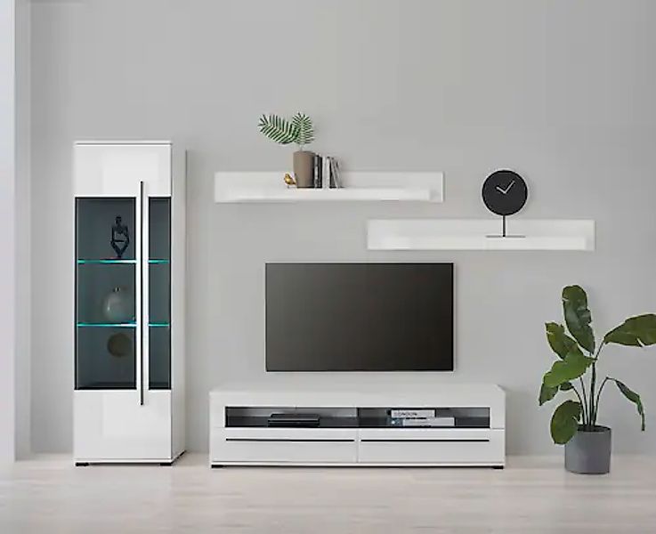 INOSIGN Wohnwand »Cantara, moderne Anbauwand, Wohnzimmer-Set, in Eiche Evok günstig online kaufen