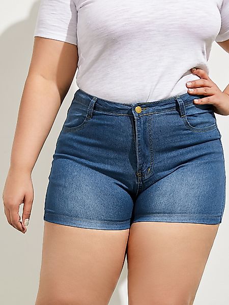 Klassische Shorts mit fünf Taschen in Übergröße günstig online kaufen
