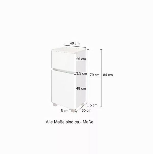 HELD MÖBEL Midischrank 40 x 130 x 35 cm (B/H/T) günstig online kaufen