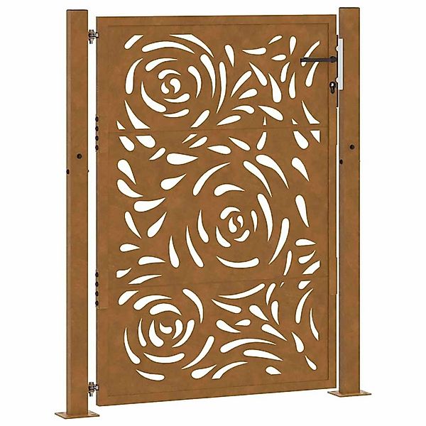 vidaXL Gartentor 105 x 130 cm Verwitterungsstahl Flammendesign 4100995 günstig online kaufen