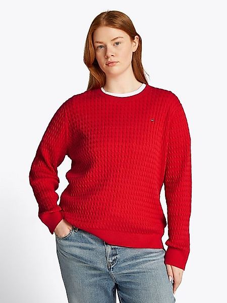 Tommy Hilfiger Curve Rundhalspullover CRV CO CABLE C-NK LS SWEATER in Große günstig online kaufen