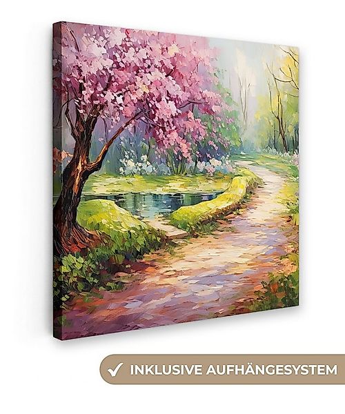 OneMillionCanvasses® Leinwandbild Aquarell - Natur - Bäume - Kunst - Blumen günstig online kaufen