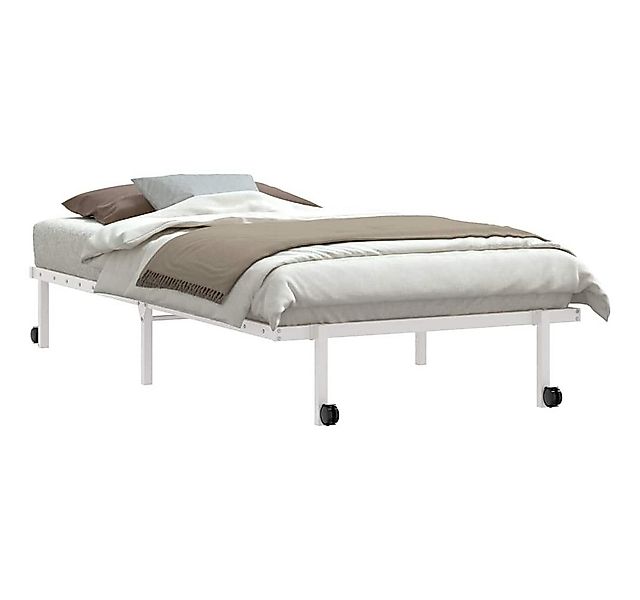 vidaXL Bett Bettgestell ohne Matratze Klappbar Weiß 100x190 cm Stahl günstig online kaufen