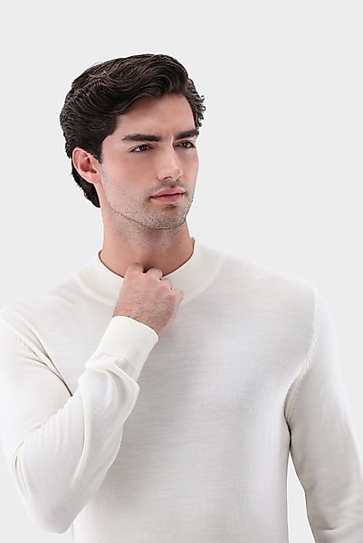 Stehkragenpullover aus Merzerisierter Merinowolle günstig online kaufen