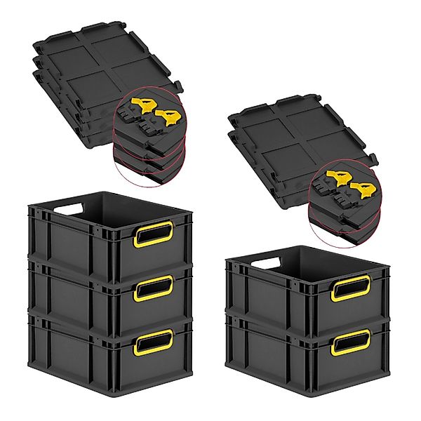 PROREGAL SuperSparSet 5x Eurobox Nextgen Color Mit Scharnierdeckel HxBxT 17 günstig online kaufen