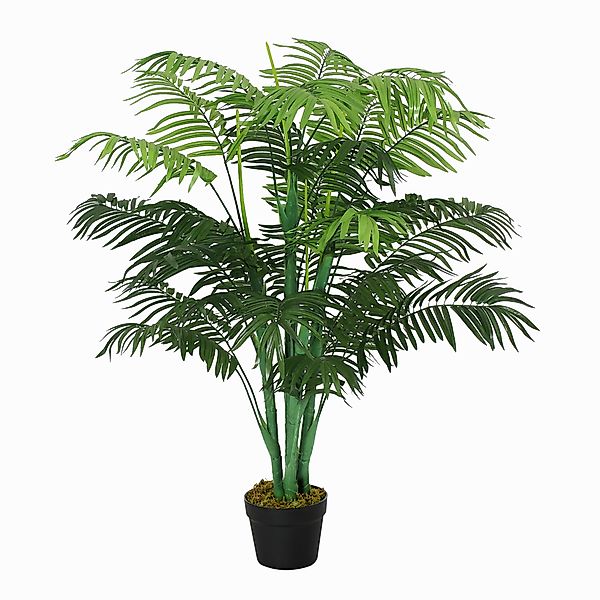 Outsunny Künstliche Palme 125cm Groß Kunstpalme mit 18 Palmenwedel Kunstpfl günstig online kaufen