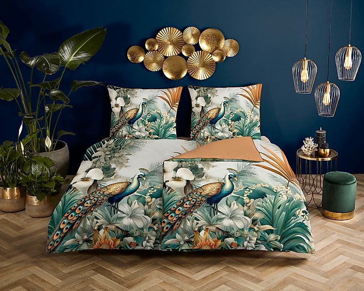 Descanso Wendebettwäsche »Dana1« 2 Stk. tlg. Mako Satin, 135x200, Biese, Re günstig online kaufen