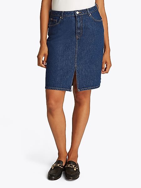Tommy Hilfiger Jeansrock "DNM KNEE STRAIGHT SKIRT RW ACE" mit Schlitz vorne günstig online kaufen