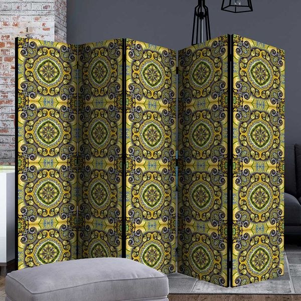 Paravent in Bunt orientalischem Kachelmuster günstig online kaufen